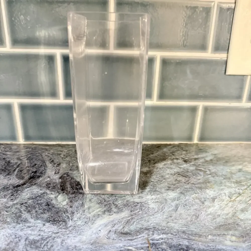Badash Crystal Golf Vase 8” Tall Etched EUC